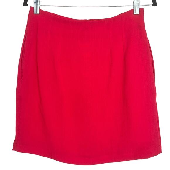 Ann Taylor Factory Mini Skirt Preppy Business Casual Pockets Dark Pink Womens 6P - Picture 2 of 7